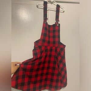Hot topic checkered suspenders dress